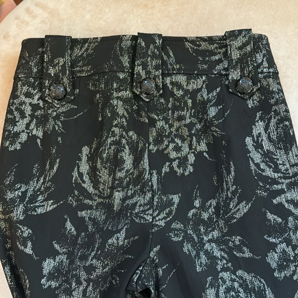 WHBM Jolie Straight Luxe Black & Silver Cigarette Pants Sz 4 LN! - Picture 7 of 14